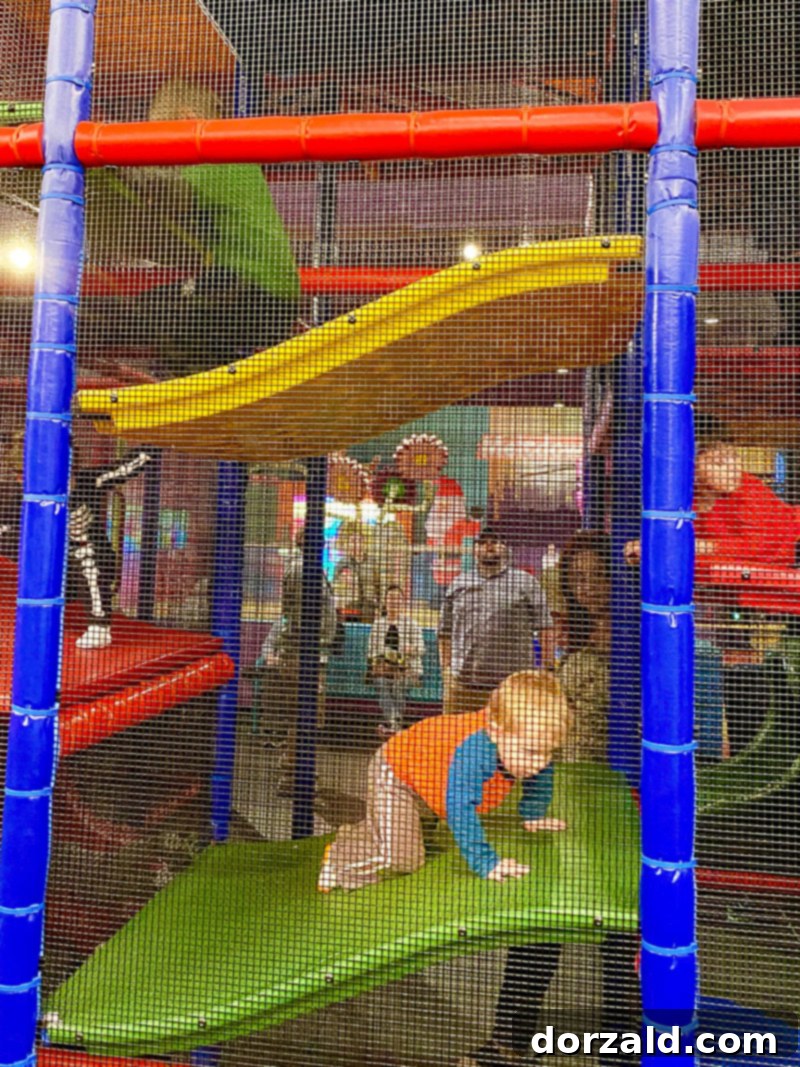 Four Generations Enjoy Plano Crayola Experience 8 Children enjoying climbing activities at Plano Crayola Experience