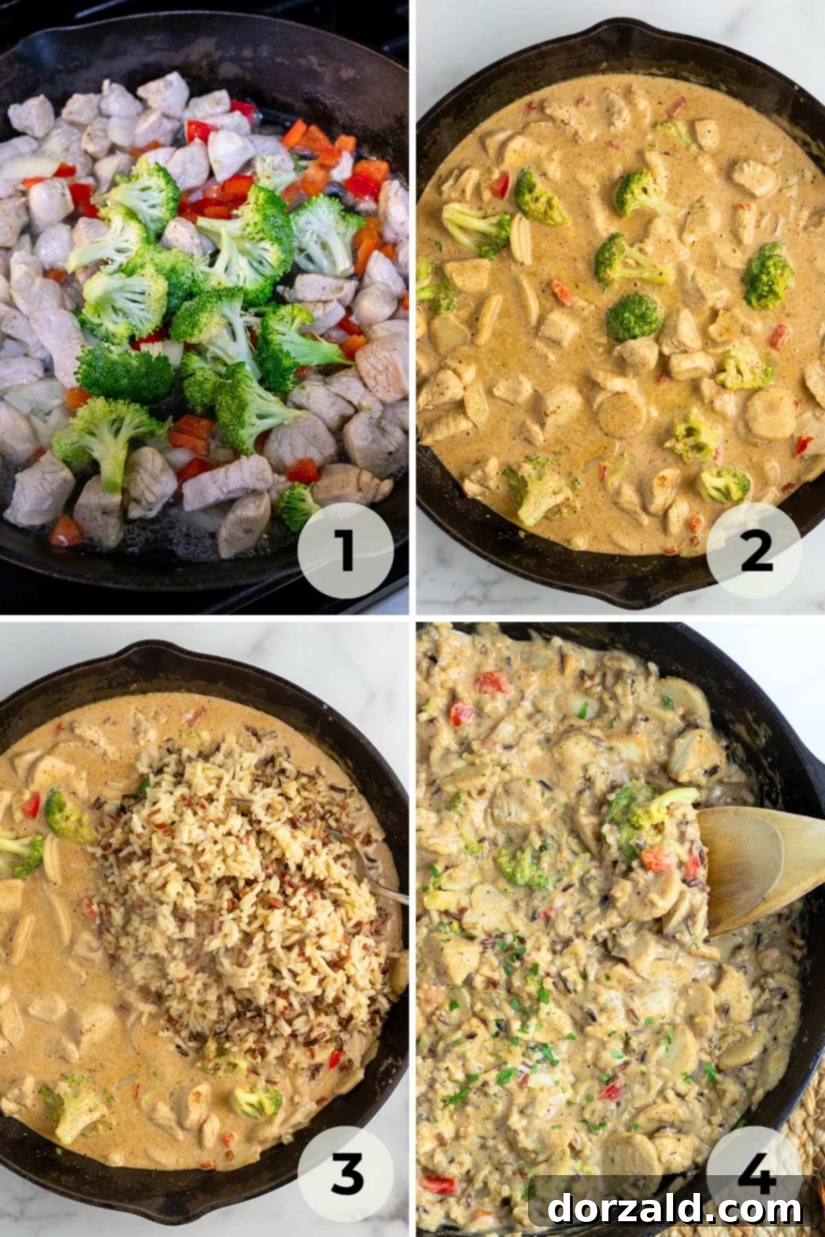 Creamy Almond Butter Coconut Curry Chicken 5 Almond Butter Coconut Curry Chicken simmering in a large skillet.