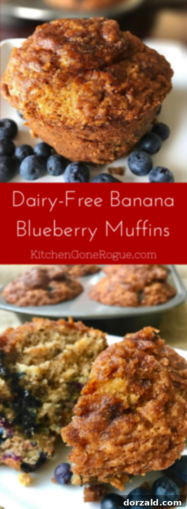 Vegan Banana Nut Blueberry Muffins 4 Dairy-Free Banana Blueberry Muffins Kitchen Gone Rogue