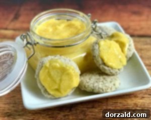 Zesty Vegan Lemon Curd 12 Dairy-Free Lemon Curd cooling in a bowl after preparation.