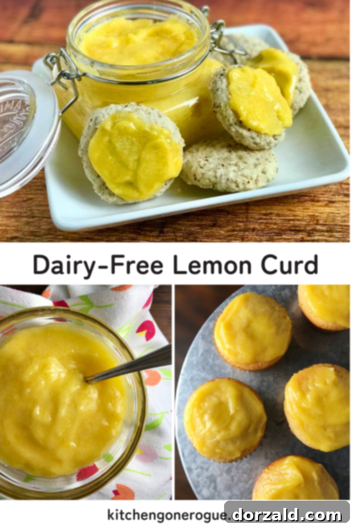 Zesty Vegan Lemon Curd 5 A vibrant image of Dairy-Free Lemon Curd in a jar, surrounded by fresh lemons, perfect for pinning.