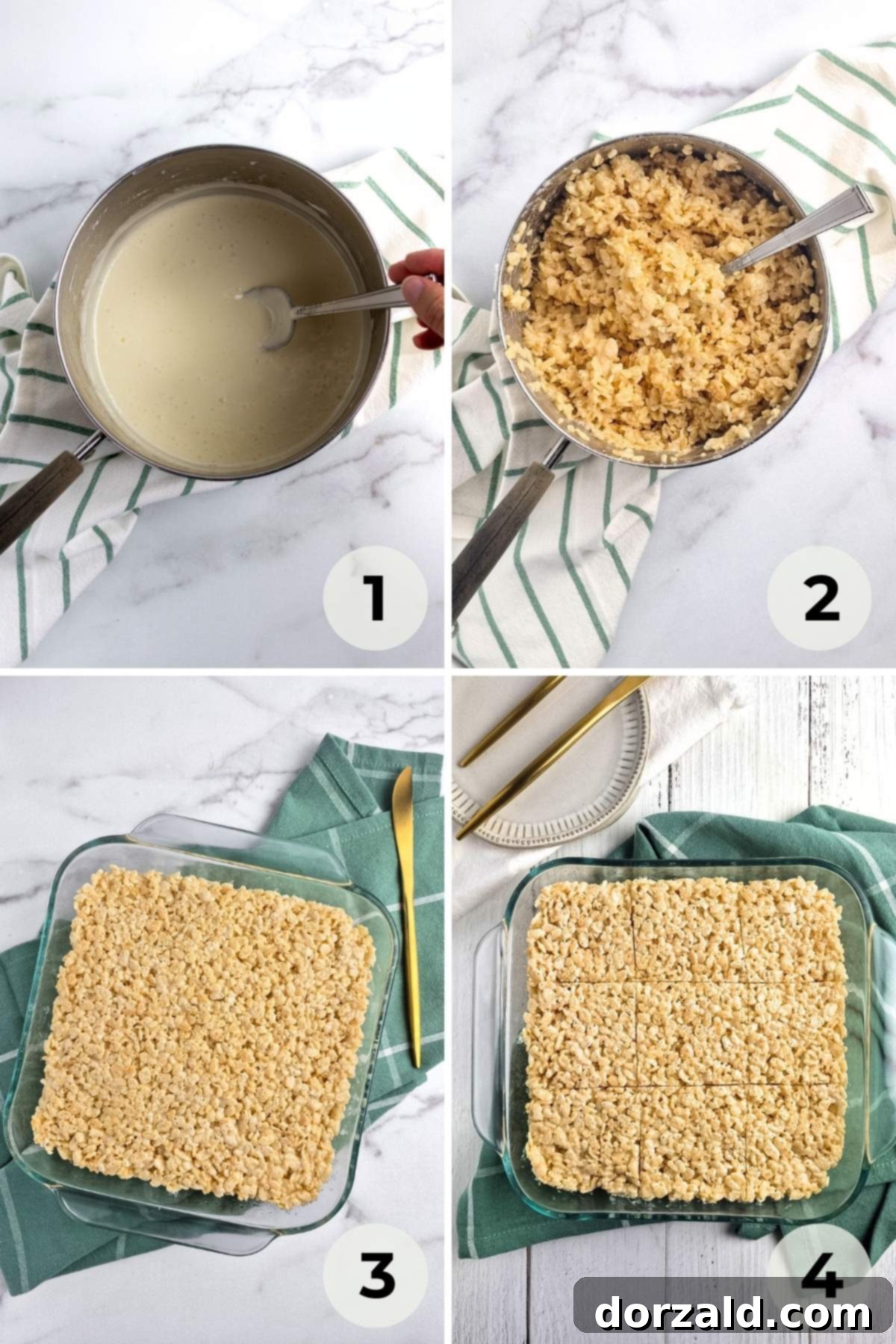 Gooey Dairy-Free Crispy Bites 5 Melted dairy-free butter and marshmallows in a pot