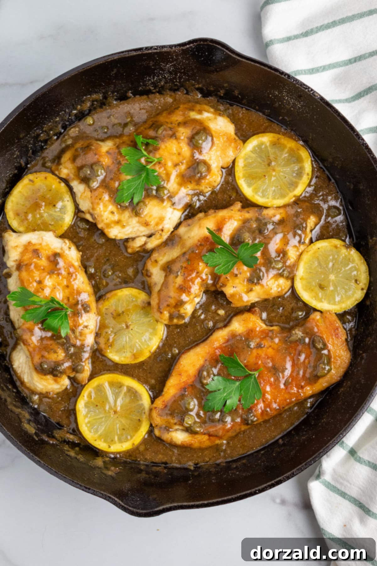 Dairy-Free Gluten-Free Chicken Piccata served on a plate