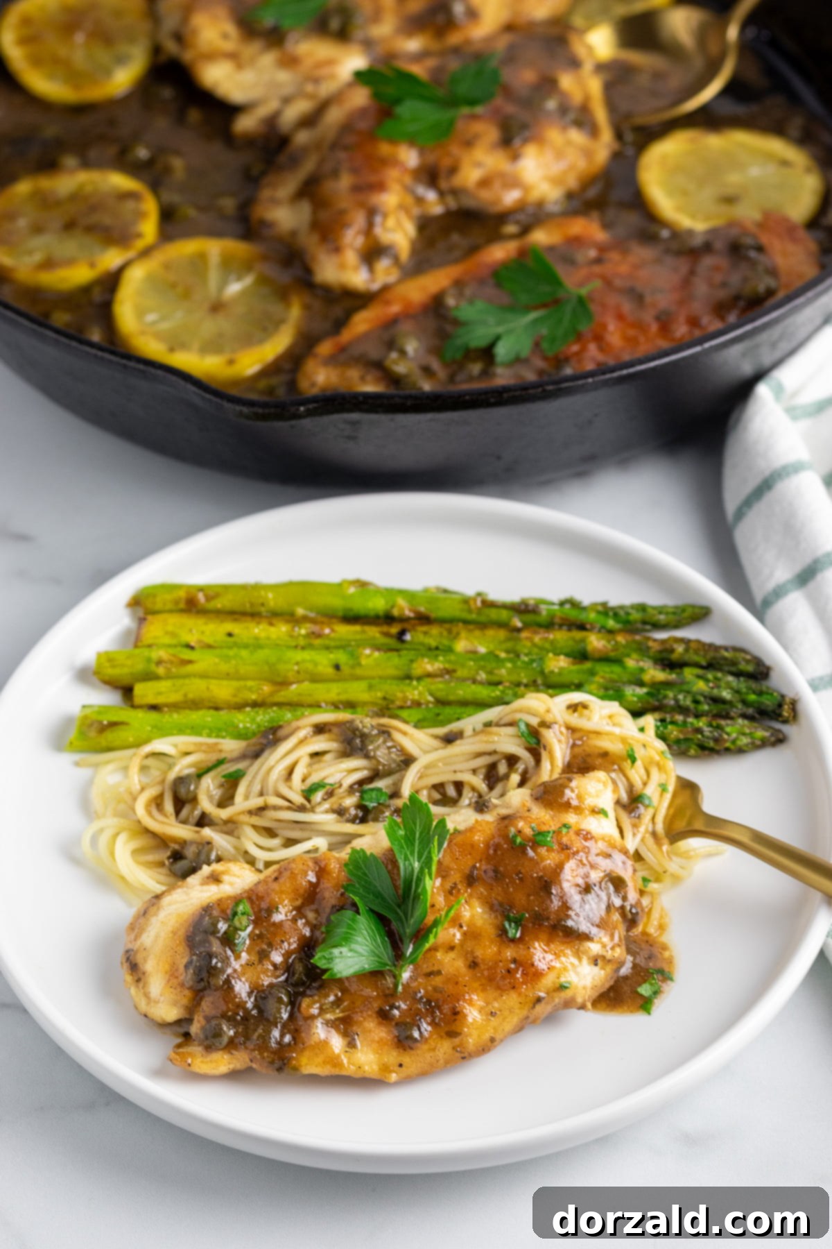 Dairy-Free Gluten-Free Chicken Piccata served with a side dish