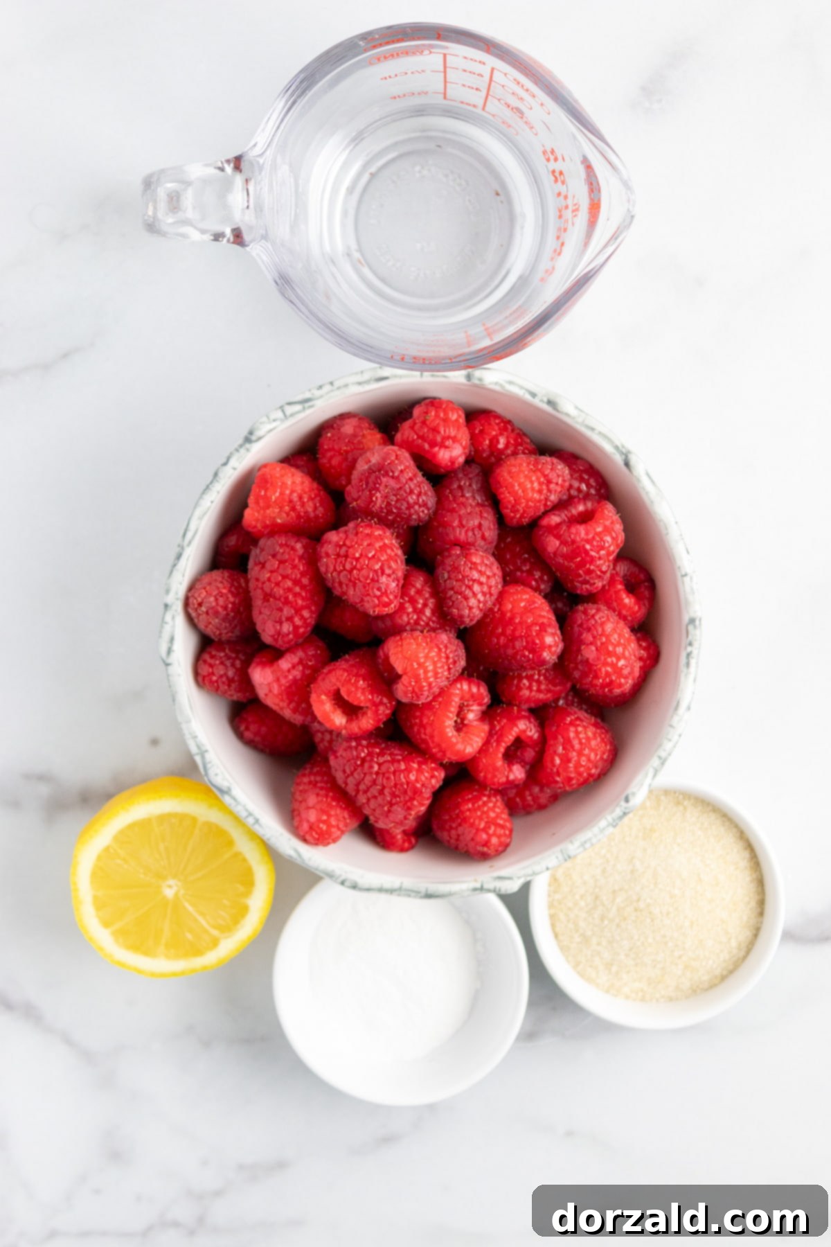 Simple Pistachio Raspberry Cake 5 Fresh raspberries for the sauce.